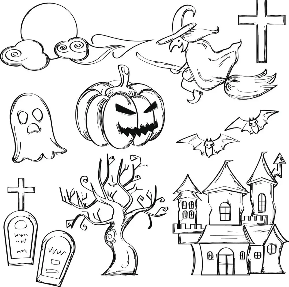 

DABOXIBO Halloween Elements Clear Stamps Mold For DIY Scrapbooking Cards Making Decorate Crafts 2020 NEW Arrival