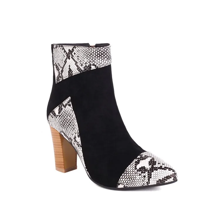 

Большие размеры; Модные ботинки с прошитым носком; Женская обувь; Женские ботильоны; Женские ботинки; Женская зимняя обувь; Большие размеры