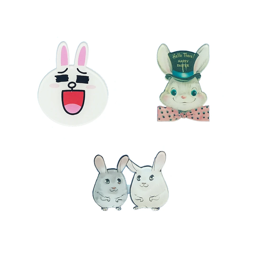

The Cute Acrylic Rabbit Brooch Pins Badge Pins For Kids Party Gifts Bag Decoration
