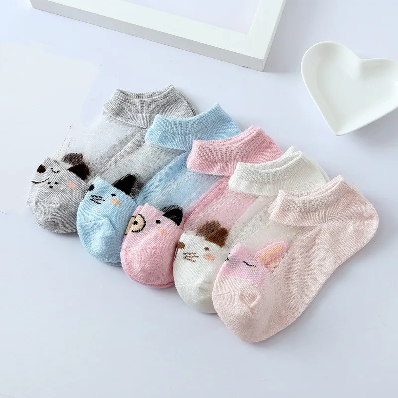 

5Pair/lot Summer Thin Mesh Baby Socks Lovely Cartoon Princess Girl Boy Sock Kids Childredn Cotton Animal Socks Baby Accessories