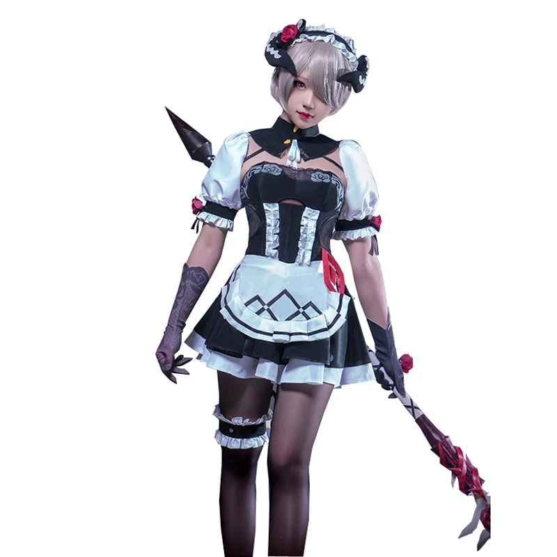 Костюм для косплея Honkai Impact 3 Рита росвейссе фартук платье Валкирия черная Роза