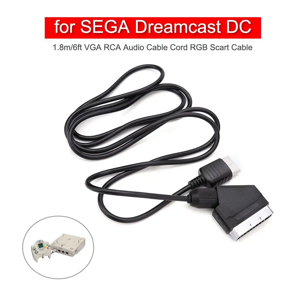1 8 м/6 футов VGA RCA аудио кабель Шнур RGB Scart для SEGA Dreamcast DC игровой Замена