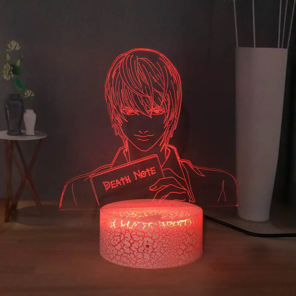 Killer Kira 3D оптическая настольная лампа Death Note Yagami Raito креативный декор для детской