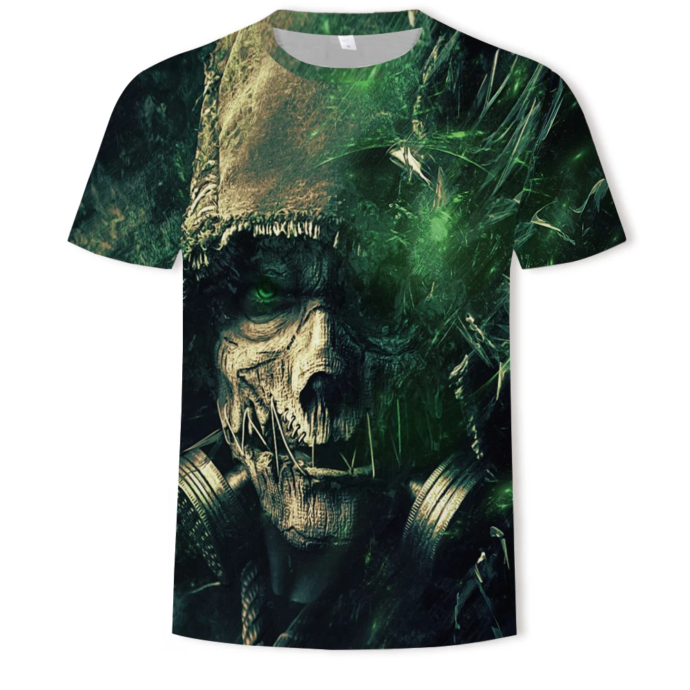 

2021 Funny Skull Men T Shirt Women 3d T-shirt Print Black Tee Casual Top Anime Short Sleeve Male T Shirt Clothing Large Size