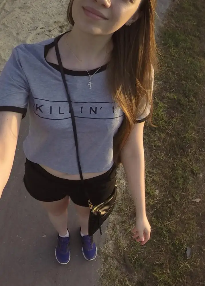 

Letter Killin It Printing Fashion Summer Harajuku Women's Tshirt Punk Gothic Tee Short Sleeve Tops Casual y2k aesthetic Clothing