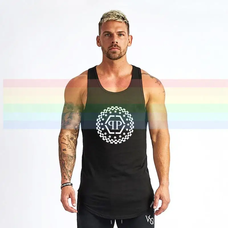 

philipp-plein Classic signature vest gym For Men Printed vest Couples vest lovers Cotton Tees Amazing Short Sleeve Tops N020