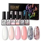Набор гель-лаков для ногтей ROSALIND 6 шт., Полупостоянный УФ-Гель-лак, чистый цвет для маникюра, набор гибридных лаков