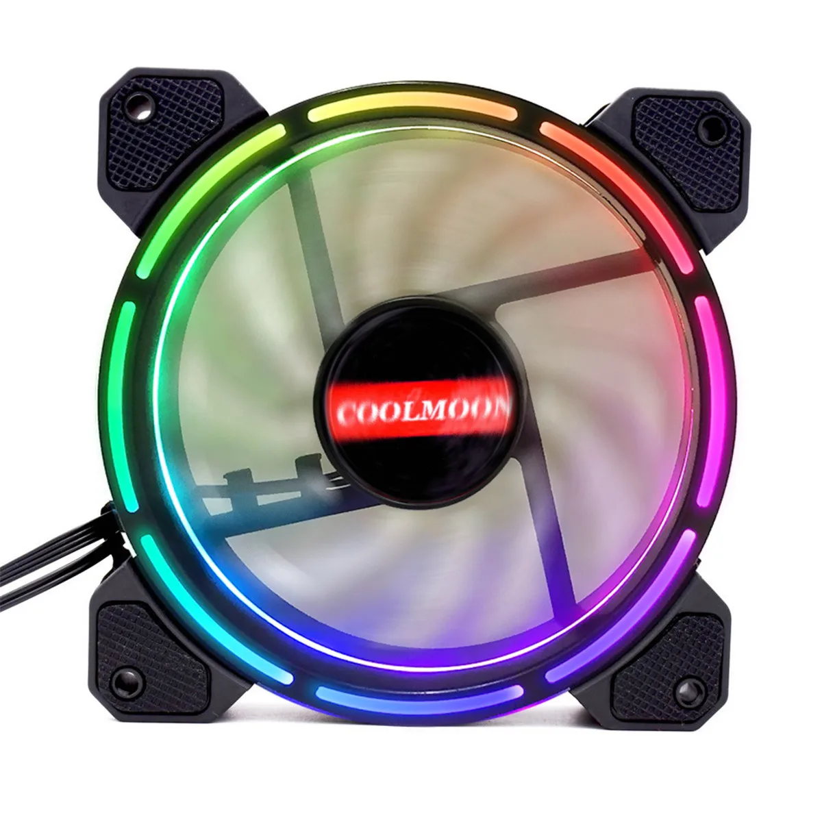 1pc fan 12 В постоянного тока 120 мм RGB компьютерный кулер вентилятор двойной Aura PC чехол вентилятор охлаждения для бесшумной игровой чехол с ИК-пультом дистанционного управления - Цвет лезвия: 1pc fan