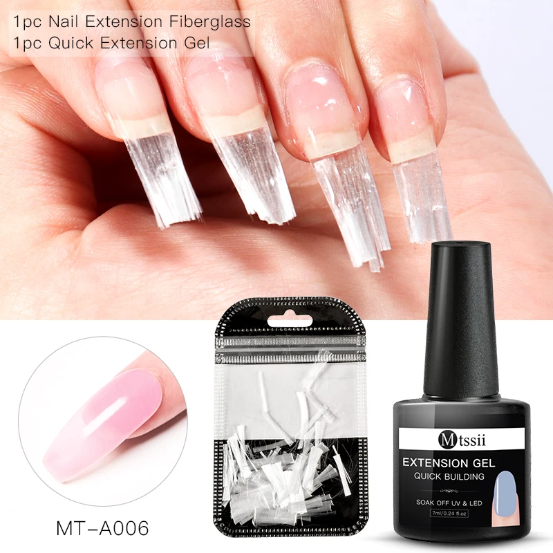 Mtssii Стекловолоконный набор для наращивания ногтей Fibernails акриловые наконечники маникюрный салонный инструмент кривизны зажимы шелковые шарфы набор для дизайна ногтей - Цвет: BZH05192