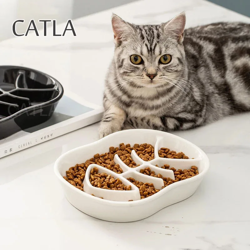 

Ceramic Cute Pet Cat Bowl Non-Slip Dog Bowls Cat Water Bowl Pet Food Storage Anti-Choking Slow Food Bowl Pet Products Supplies