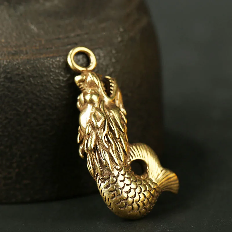 Винтаж Медь Клык дракона фасона рыбий хвост брелоки подвески Традиционный