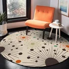 Стильный современный оранжево-коричневый точечный художественный абстрактный Луч Круглый гостиная спальня нескользящий коврик ковер