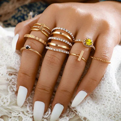 

7Pcs/Set Originality Personality Rings Holiday Gifts Decorations For Girls Dating Rings Europe And America Temperament Style