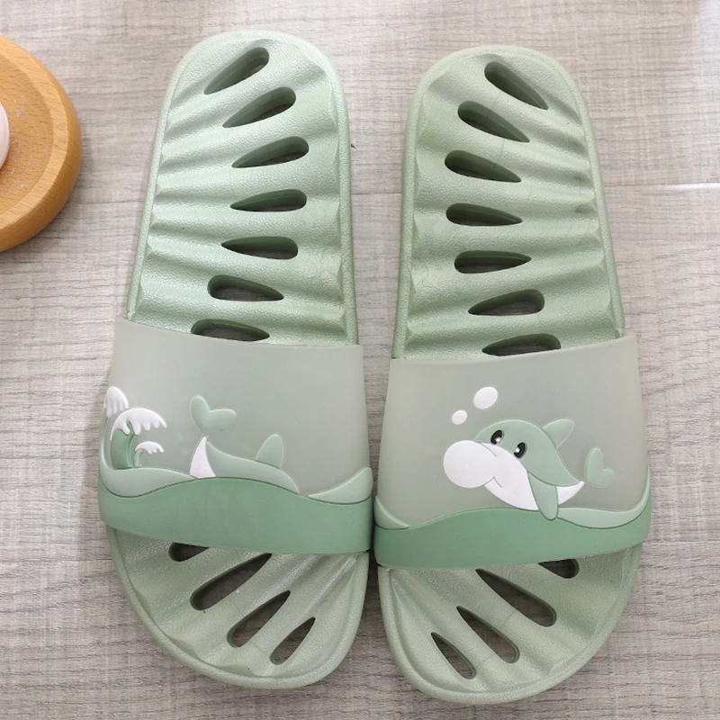 Women's Slippers Hollow Lovely Cartoon Slides Women Fashion Female Summer Slippers PVC Massage Bathing Slippers