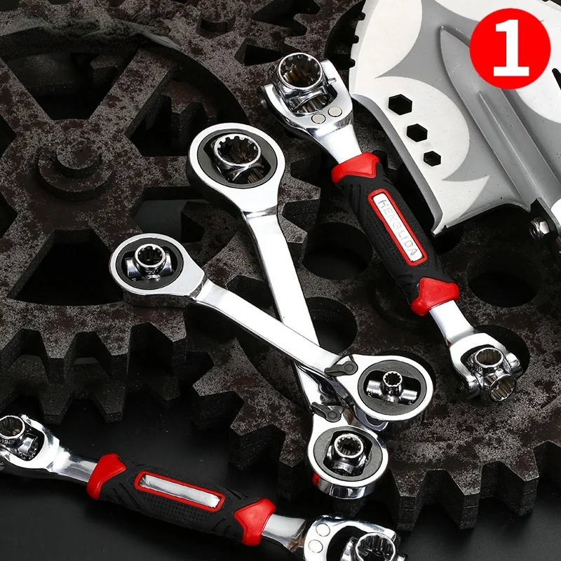 

Ratchet Wrench Socket Works with Spline Bolts Torx 360 Degree 52 IN 1 Universial Furniture Car Repair Spanner Hand Tools