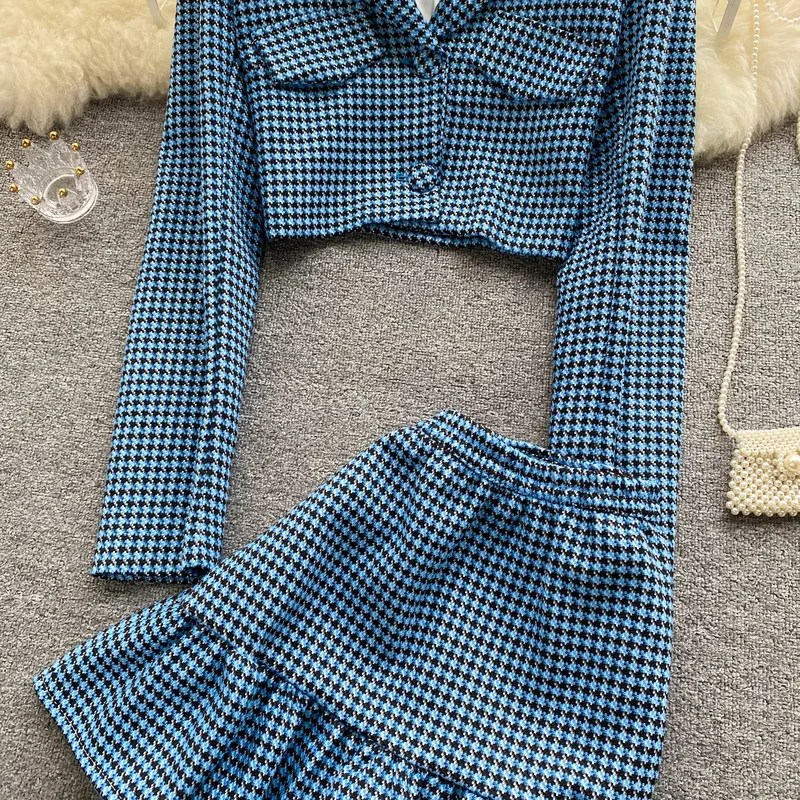 Костюм женский в ретро стиле из двух предметов Осень-зима |