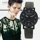 Модные женские часы Gogoey, кварцевые наручные часы с кожаным ремешком, женские часы
