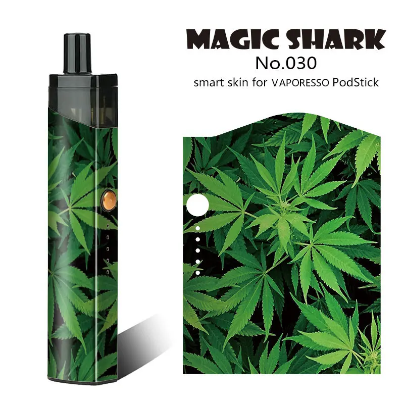 

Maigc Shark New Skull V for Vendetta Leaf Crayon Shinchan Sun PVC Stereo Sticker Vape Case Film for VAPORESSO PodStick