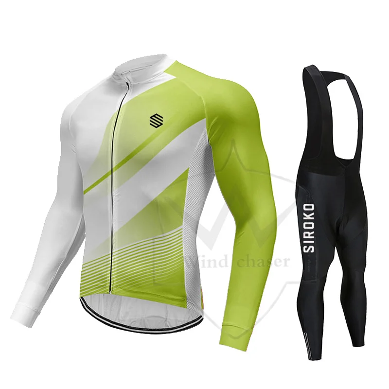 

SIROKO spring and autumn long-sleeved cycling jersey suit men's breathable and quick-drying mountain road bike cycling outfit