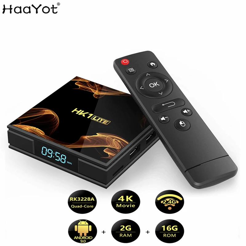 HK1 LITE Android 9 0 2 Гб 16 Смарт ТВ приставка RK3228A четырехъядерный WiFi 4 ГГц к HD Netflix Youtube