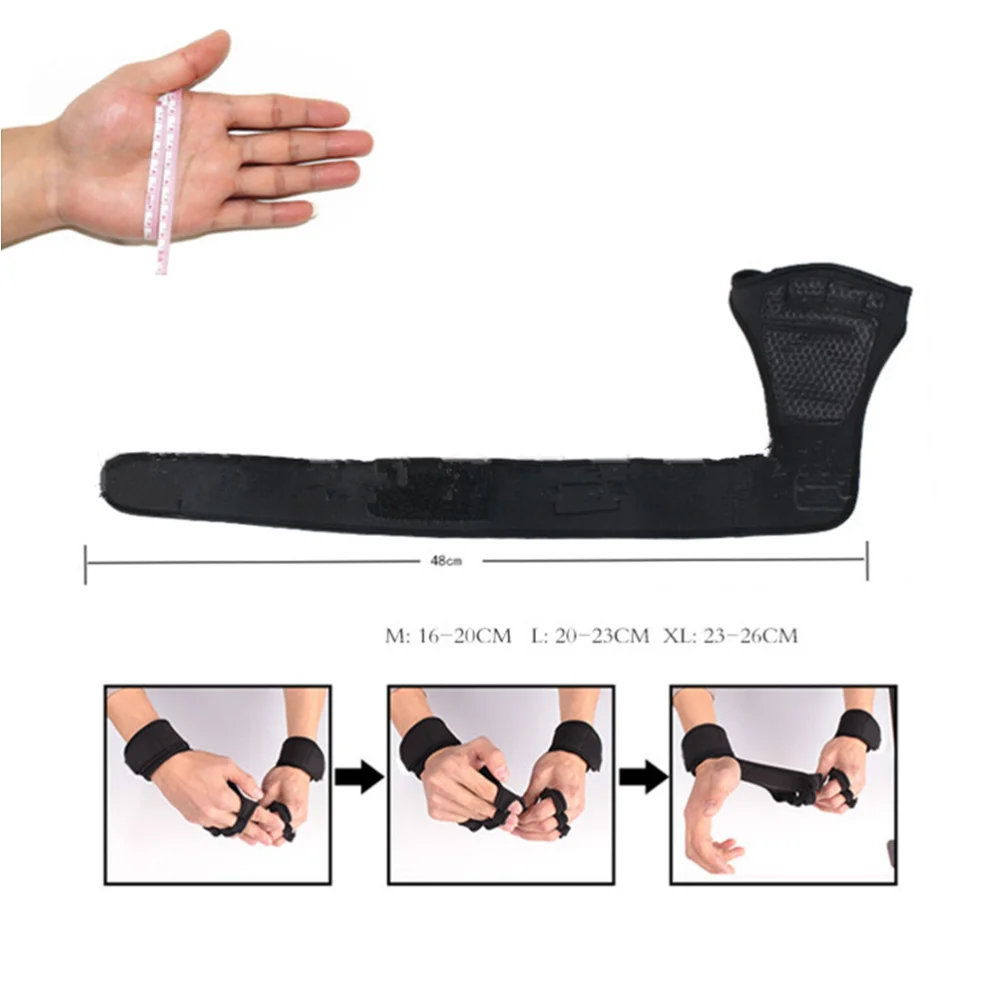 

Pair of Breathable Nylon Sports Wrist Hand Palm Support Brace Workout Training Neoprene Grip Protectors With Adjustable T