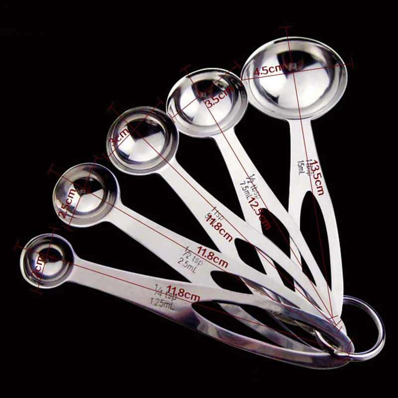 Мерная чашка из нержавеющей стали 5 шт. кухонные аксессуары для выпечки чая кофе
