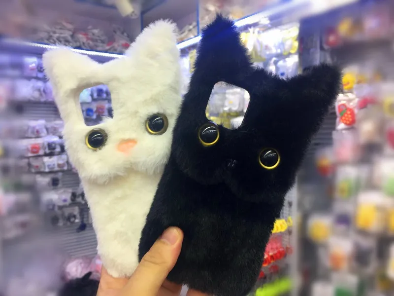 Тряпичная кукла Felinae плюшевый чехол для телефона для Iphone X XS XR 11 Pro MAX 8plus 7plus 6S plus зимние мягкие "Маппет-милый британская кошка