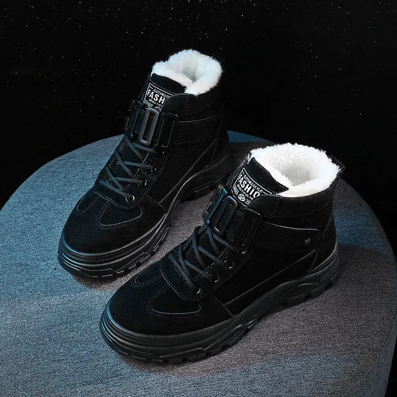 

LEOSOXS High-Top Women Sneakers Short Plush White Sneakers Platform Flat Casual Shoes Female Short Boots Women Vulcanized Shoes