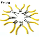 Миниатюрные плоскогубцы для резки проволоки Petpig, 5 дюймов, ручные диагональные плоскогубцы, домашние маленькие плоскогубцы с изогнутым носом, стандартная древесина