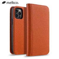 melkco flip genuine leather case for iphone 12 pro max mini wallet card slot fashion luxury business cowhide phone bag cover