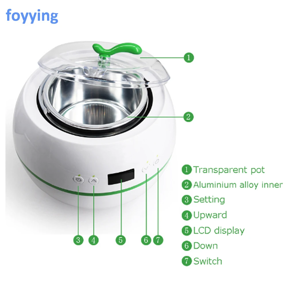 foyying Machine Wax Heat Melt Hair Removal Waxing Device Paraffin Heater Therapy Bath Salon Spa Pot LCD Display | Красота и здоровье