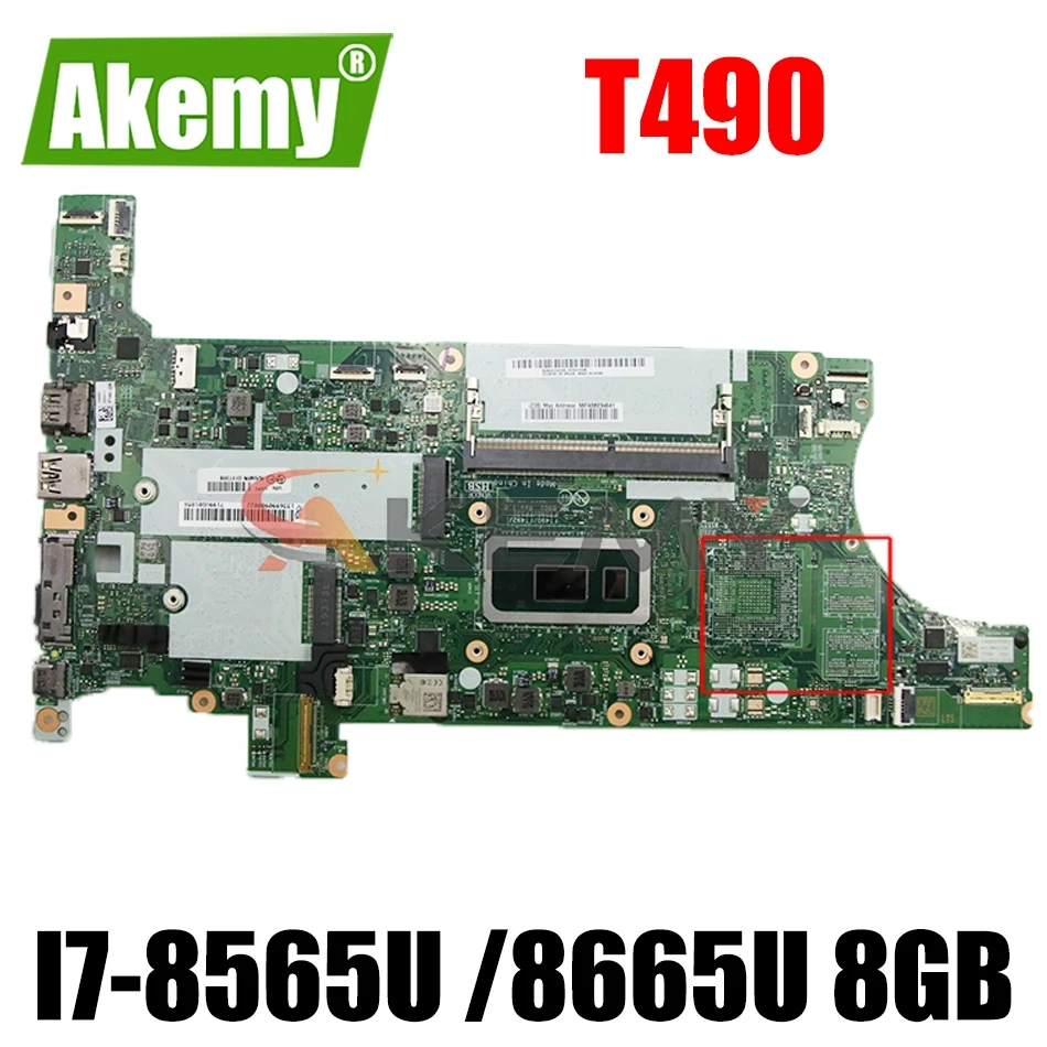 

NM-B901 For Lenovo ThinkPad T490 laptop motherboard with CPU I7-8565U /8665U 8GB RAM FUR 5B20W29453 02HK26 100% test work