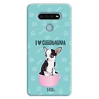 FunnyTechЧехол для LG K61 l pet shell I love chihuahua с голубым фоном