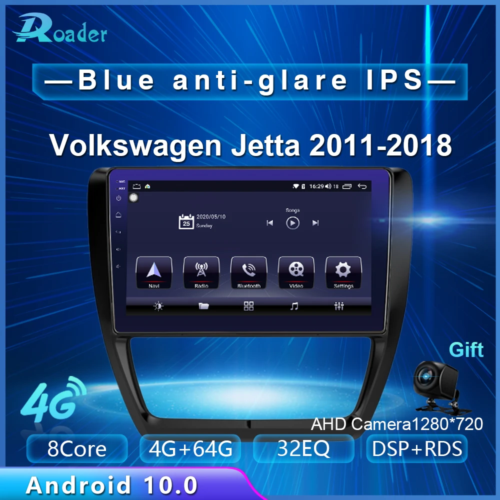 Автомобильный мультимедийный плеер Roader Android 10 0 автомобильный DVD для VW Jetta 2011 2018 4