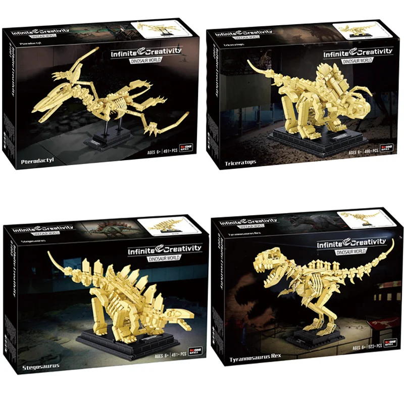 

Jurassic Dinosaur Series T-rex Triceratops Skeleton Building Blocks Indominus Rex Dino Fossil Bricks Toys Kids Gifts LegoINGLYS