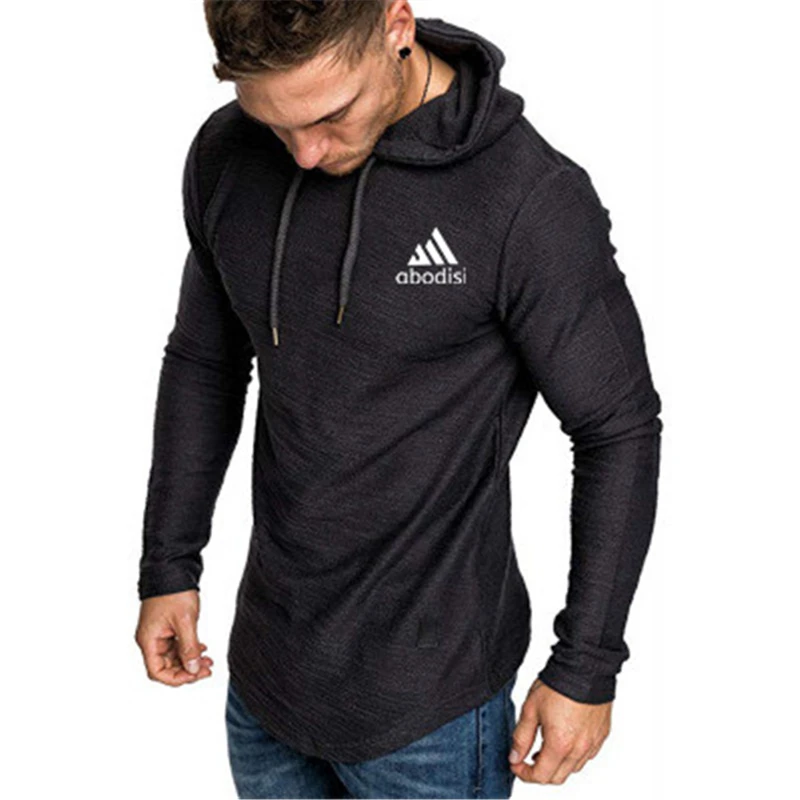 

Spring and Autumn Running Hooded T-shirt Men's Cotton Hooded Collar Printing Casual Slim Pullover Sweatshirt Men's Knitwear