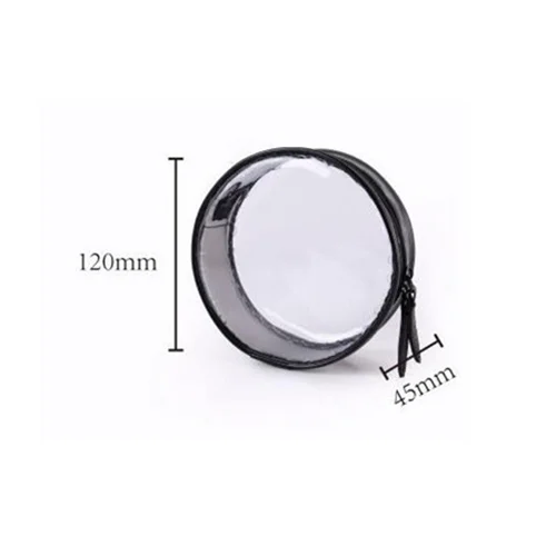 round large PURDORED 1 шт. Прозрачная Круглая косметичка Прозрачная женская косметичка дорожная косметичка на молнии органайзер для макияжа для ванной - Цвет: round large