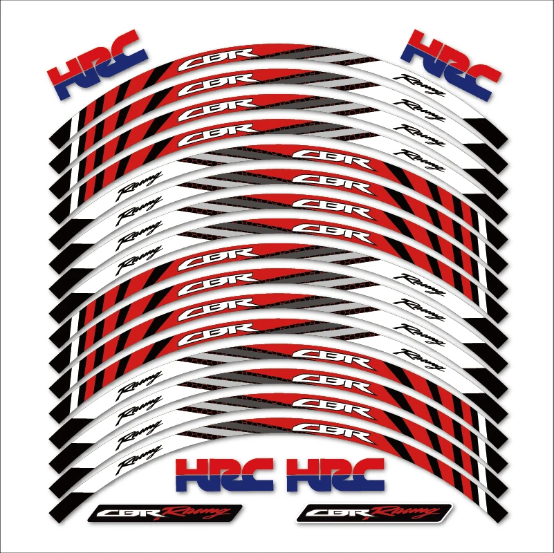 16 полосок 17 дюймов наклейки на колеса мотоцикла светоотражающая лента для обода