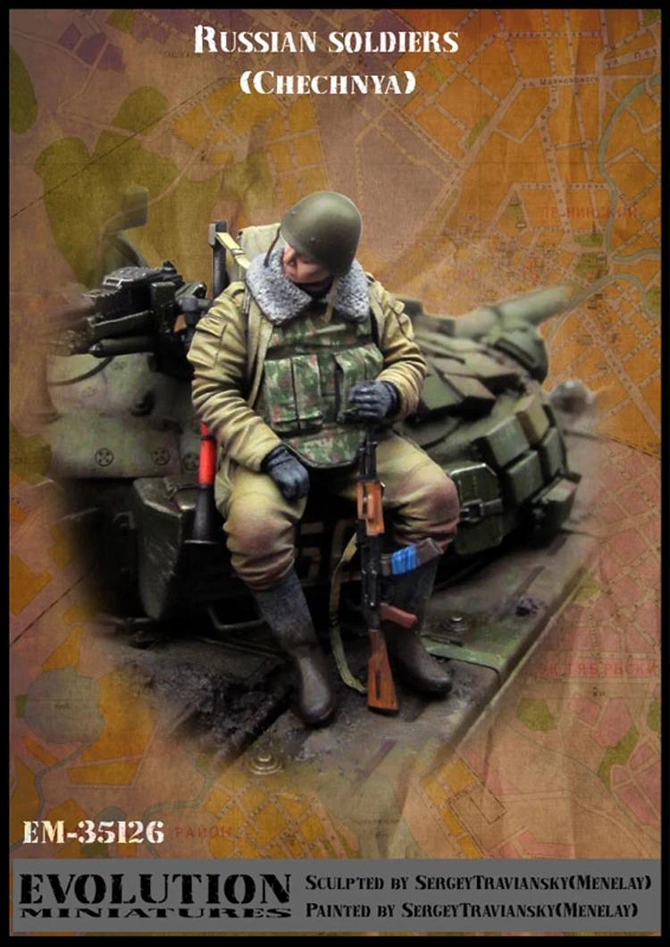 

1/35, Russian soldier ( Chechnya ), Resin Model Soldier GK, World War II military theme, Unassembled and unpainted kit