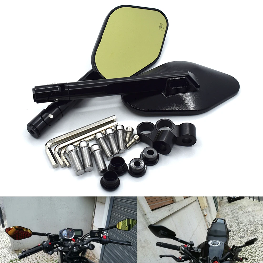 

Universal 8mm 10mm Side mirror Aluminum CNC Motorcycle Rearview Mirror For Rizoma Z1000 Z800 Z900 For YAMAHA MT07 MT09 MT10 MT03