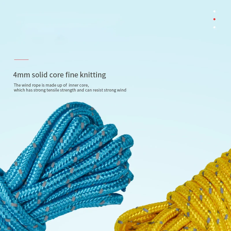 

Outdoor Tent Reflective Cords Lightweight Camping Rope with Aluminum Alloy Buckle Thick Rope for Tent Tarp Shelter PUZ777