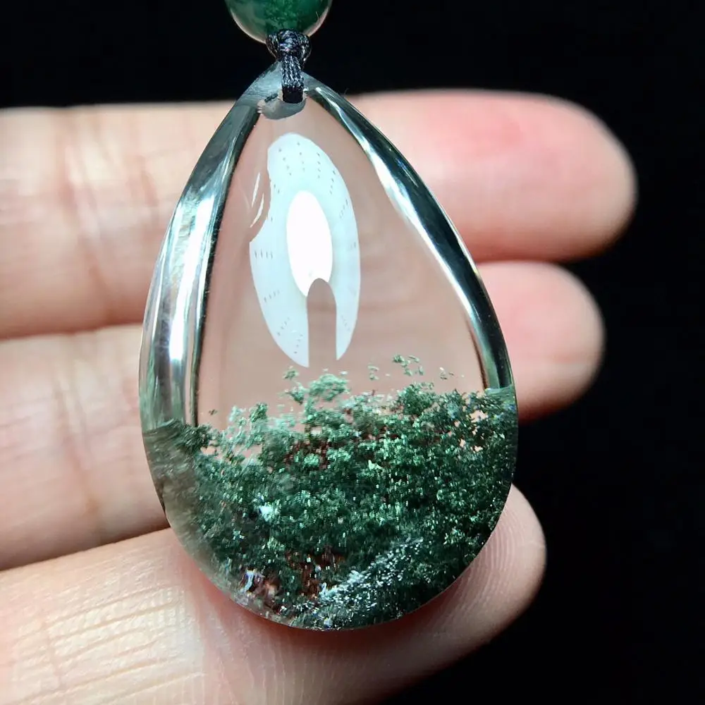 

Натуральная Зеленая подвеска в виде бразильского призрака, зеленые призраки, удача, сбор денег и помощь бизнесу, размер 32/21/15 мм, 12,6 г