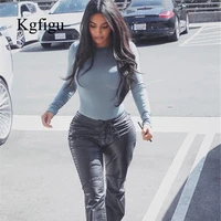 kgfigu 2021 new arrival long sleeve snug jumpsuits women good quality bodycon tight soft rompers lady soft o neck overalls
