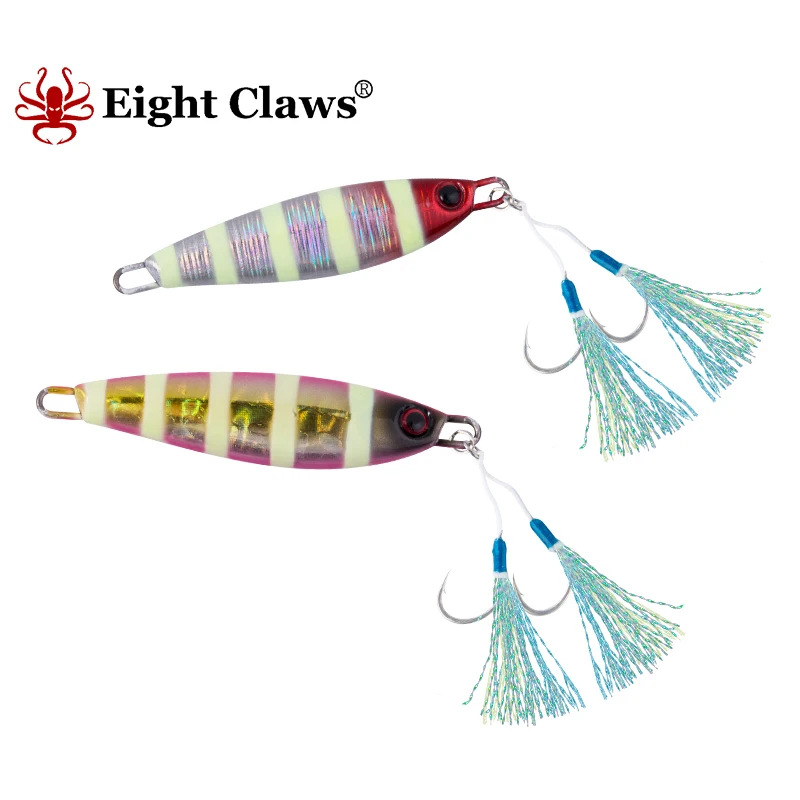 

EIGHT CLAWS 20g Metal Jig Fishing Lure Lead Wobbler Spoon Casting Swimbait With Double Hook Bass Artificial Bait Tackle