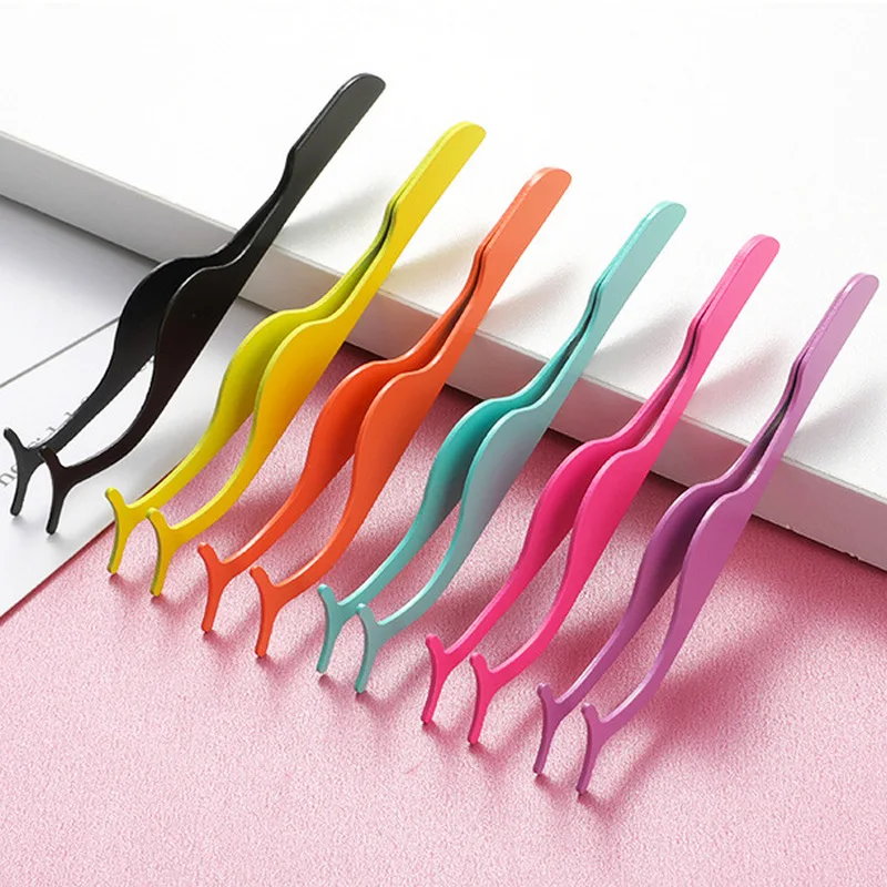 Нержавеющая сталь золотые пинцеты для накладных ресниц из розового золота