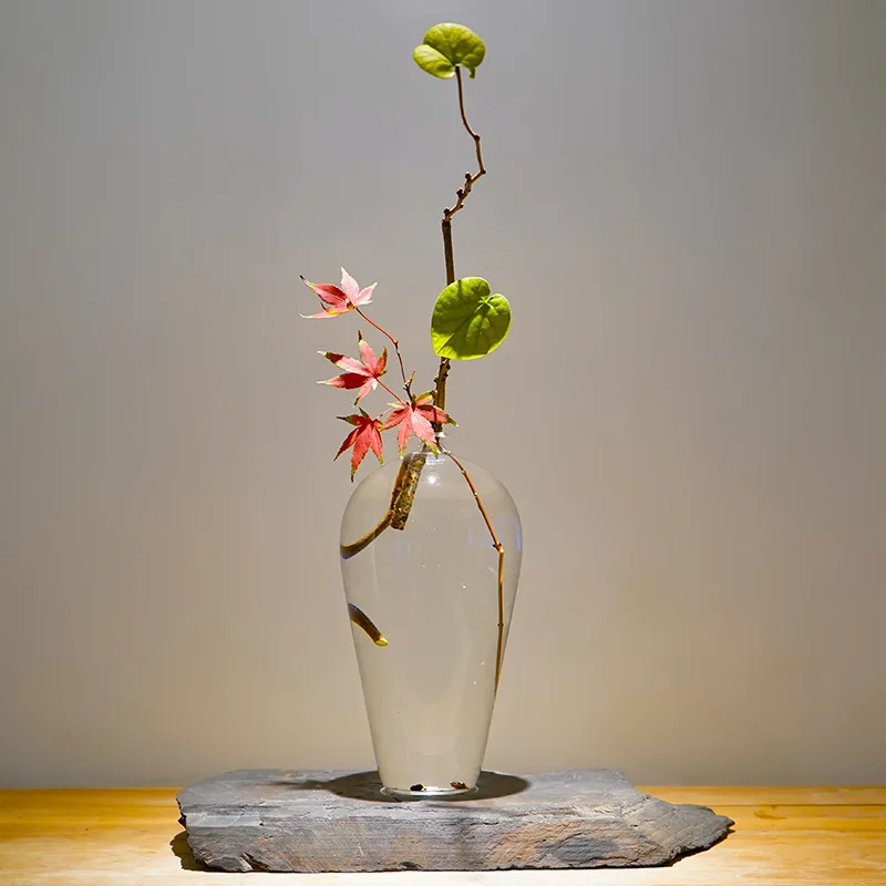 Стеклянная Цветочная ваза в японском стиле традиционном китайском Современная
