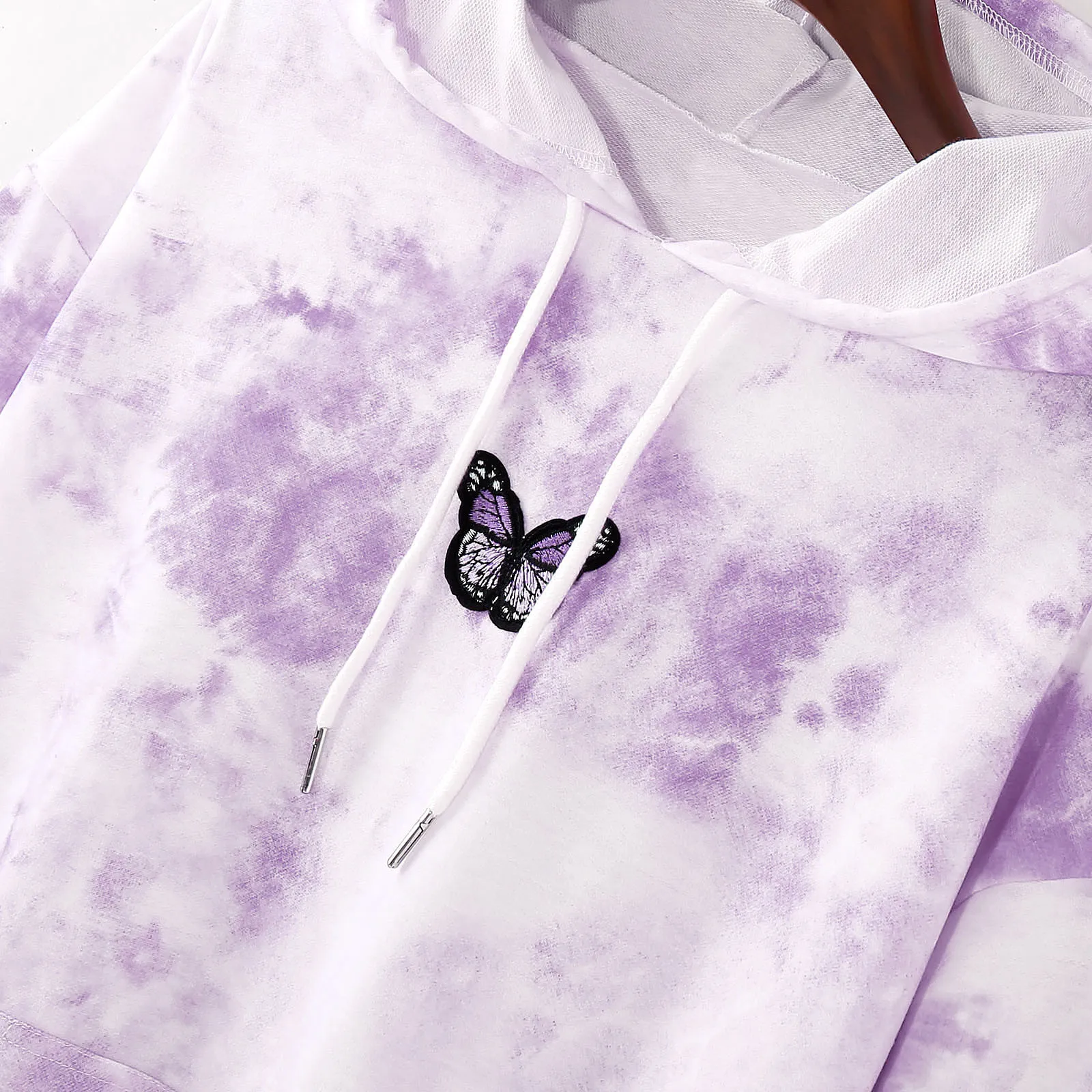 

Women's Casual Tie-dye Butterfly Printing Long Sleeve Blouse Hooded Sweater Sweat capuche Capucha