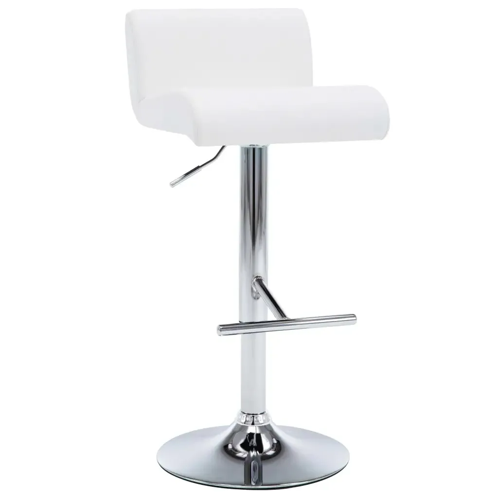 2 шт. VidaXL барный стул регулируемая высота белый кожзам белое кожаное покрытие