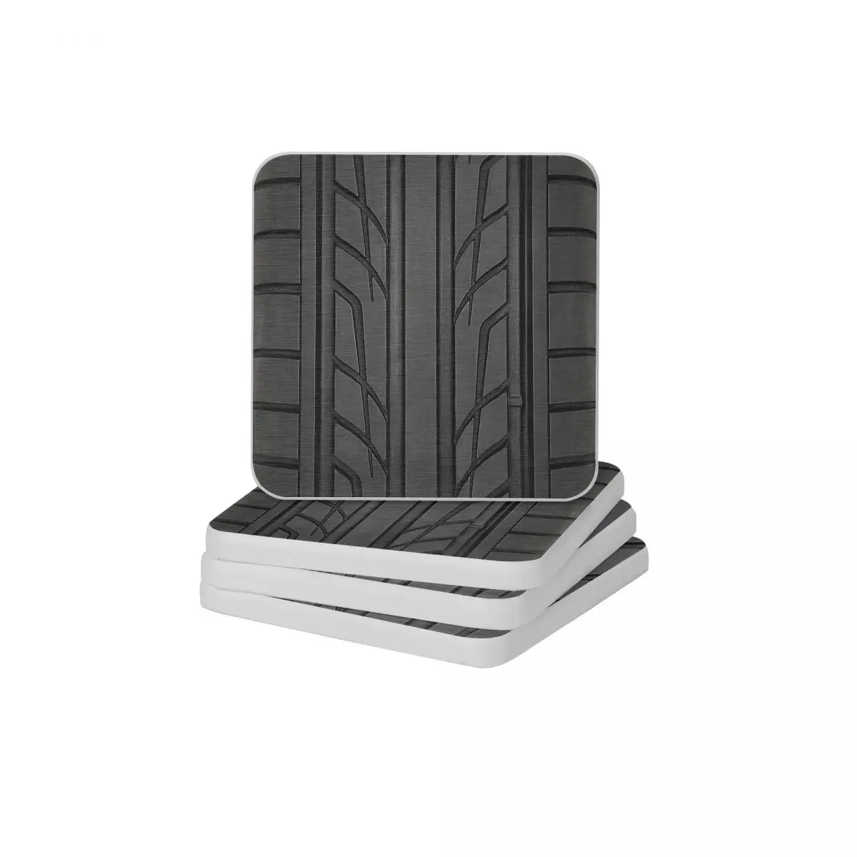 

Race Car Tyre Section Diatomaceous Earth Square Round Shape Coaster Non Slip Cup Bonsai Mat Soap Toothbrush Pad Diameter 10cm
