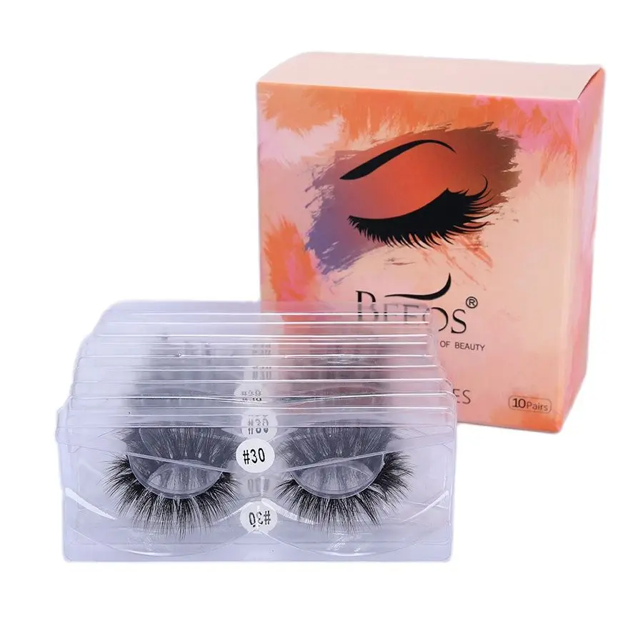 

Makeup Eyelashes 3D Faux Mink Hair False Lashes 10/30/50 Pairs Wholesale Natural/Thick Long Lashes Wispy Beauty Extension Tools
